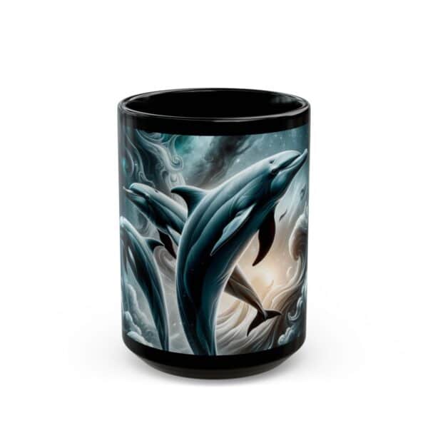 Dolphins Jumping WD-D007 By Wyldesigns Black Mug (11oz, 15oz)