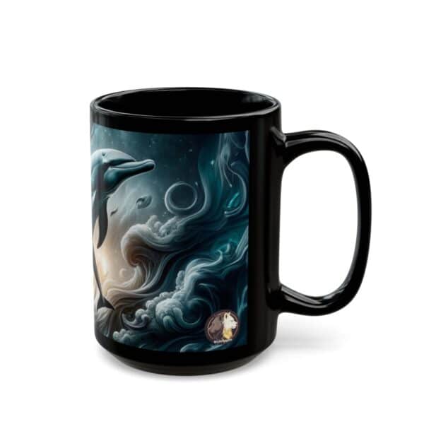 Dolphins Jumping WD-D007 By Wyldesigns Black Mug (11oz, 15oz) - Image 2