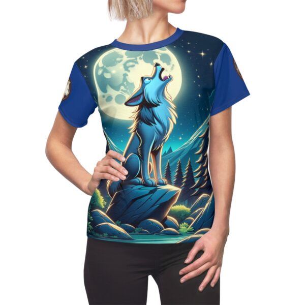 Howling Wolf Toon Style WD-D012 By Wyldesigns Women's Cut & Sew Tee (AOP)