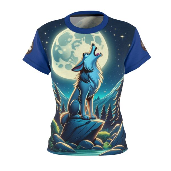 Howling Wolf Toon Style WD-D012 By Wyldesigns Women's Cut & Sew Tee (AOP) - Image 2