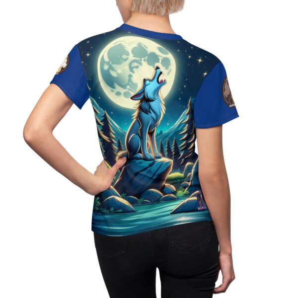 Howling Wolf Toon Style WD-D012 By Wyldesigns Women's Cut & Sew Tee (AOP) - Image 5