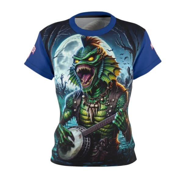 Monster Mosh 2024 Tour Gill On Banjo MM-D005 Women's Cut & Sew Tee (AOP) - Turquoise or Blue Sleeves - Image 7