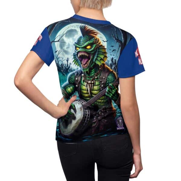 Monster Mosh 2024 Tour Gill On Banjo MM-D005 Women's Cut & Sew Tee (AOP) - Turquoise or Blue Sleeves - Image 11