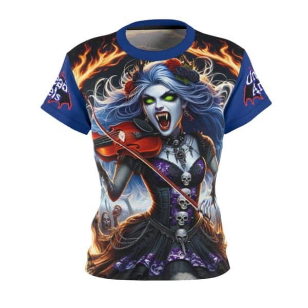 Ariel Undead Angel Violinist Women's Cut & Sew Tee (AOP) - Image 2