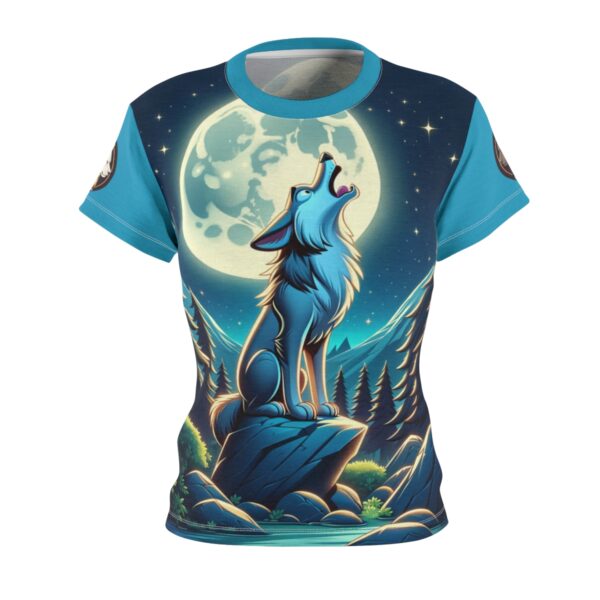 Howling Wolf Toon Style WD-D012 By Wyldesigns Women's Cut & Sew Tee (AOP) - Image 7