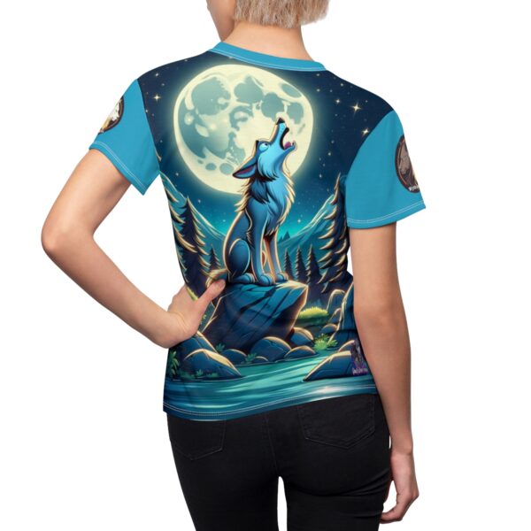 Howling Wolf Toon Style WD-D012 By Wyldesigns Women's Cut & Sew Tee (AOP) - Image 11