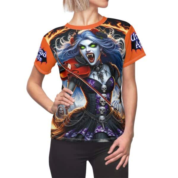 Ariel Undead Angel Violinist Women's Cut & Sew Tee (AOP) - Image 10