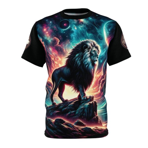 Cosmic Lion WD-D005 By Wyldesigns Unisex Cut & Sew Tee (AOP) - Image 2