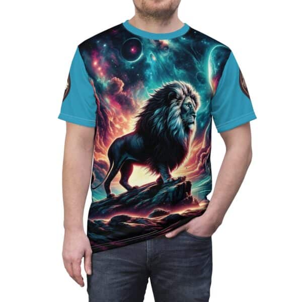 Cosmic Lion WD-D005 By Wyldesigns Unisex Cut & Sew Tee (AOP) - Image 12