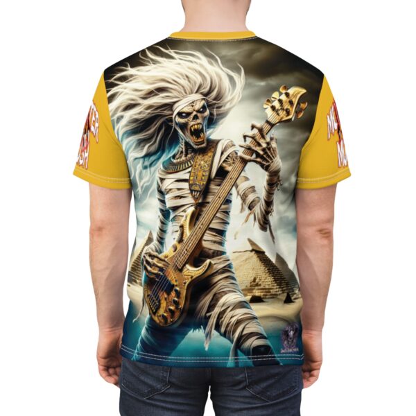 Monster Mosh 2024 Tour Mummy Bass Guitar MM-D003 Unisex Cut & Sew Tee (AOP) - Turquoise Or Yellow Sleeves - Image 6