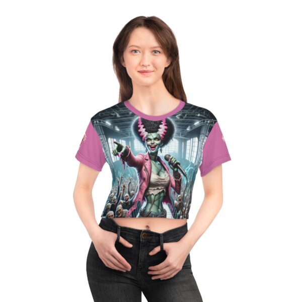 Monster Mosh 2024 Tour Lily Singer MM-D006 Crop Tee (AOP) - Pink Sleeves - Image 9