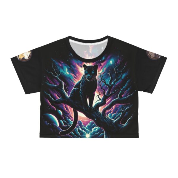 Cosmic Black Panther WD-D009 By Wyldesigns Crop Tee (AOP) - Image 10