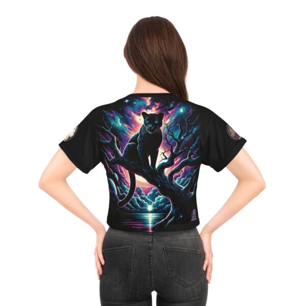 Cosmic Black Panther WD-D009 By Wyldesigns Crop Tee (AOP) - Image 16