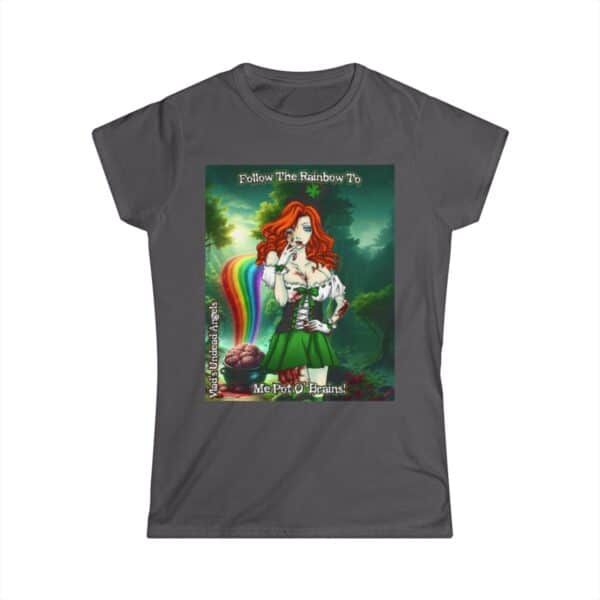 Fiona Undead Angel Leprechaun Queen C1 - Classic Art w/Text Re-Issue Women's Softstyle Tee - Image 13