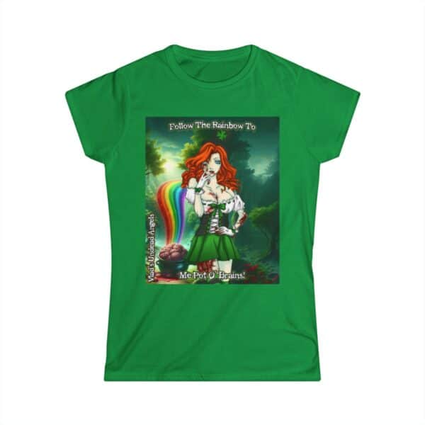 Fiona Undead Angel Leprechaun Queen C1 - Classic Art w/Text Re-Issue Women's Softstyle Tee - Image 7