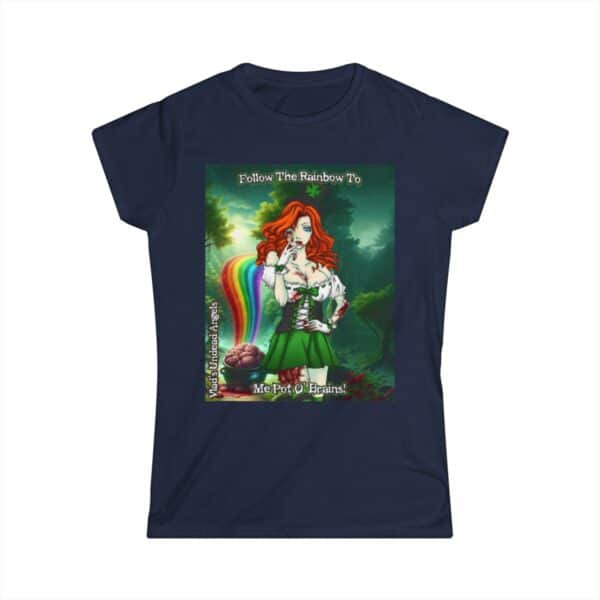 Fiona Undead Angel Leprechaun Queen C1 - Classic Art w/Text Re-Issue Women's Softstyle Tee - Image 16