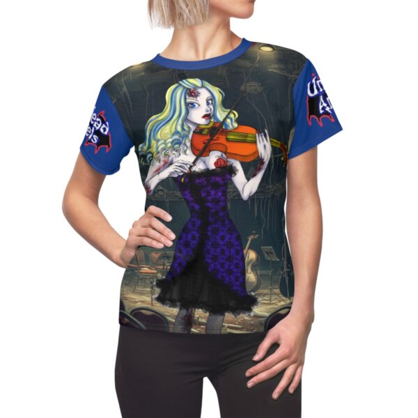 Ariel Undead Angel Bass Violinist - Classic Art No Text Women's Cut & Sew Tee (AOP)