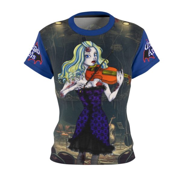 Ariel Undead Angel Bass Violinist - Classic Art No Text Women's Cut & Sew Tee (AOP) - Image 2