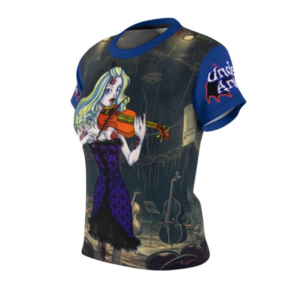 Ariel Undead Angel Bass Violinist - Classic Art No Text Women's Cut & Sew Tee (AOP) - Image 3