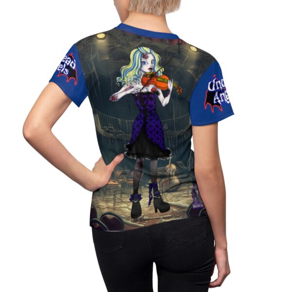 Ariel Undead Angel Bass Violinist - Classic Art No Text Women's Cut & Sew Tee (AOP) - Image 5