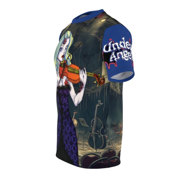 Ariel Undead Angel Violinist Classic Art No Text Unisex Cut & Sew Tee (AOP) - Image 10
