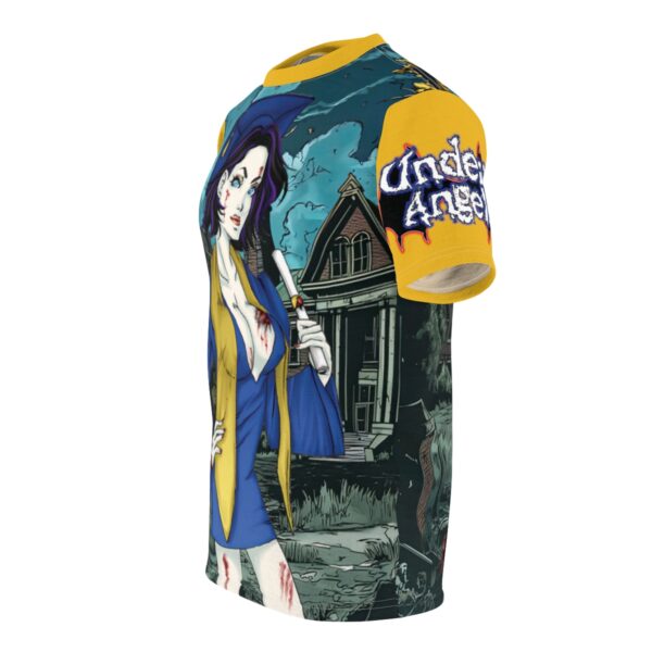 Tiffany Undead Angel Graduate - Classic Art Unisex Cut & Sew Tee (AOP) - Blue Or Yellow Sleeves - Image 10