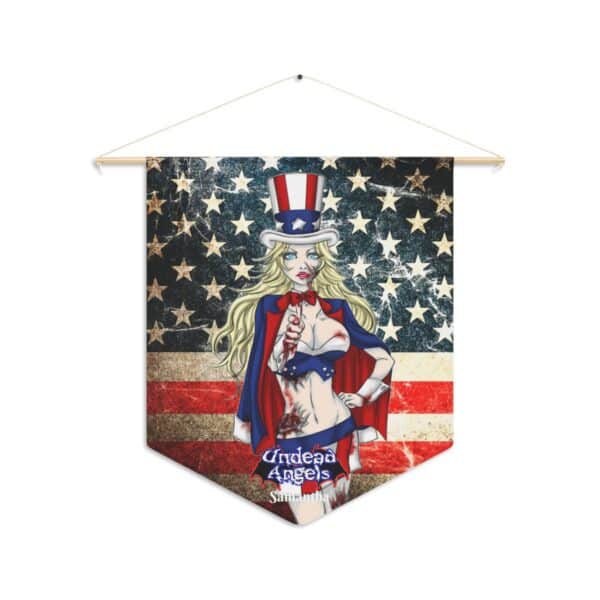 Samantha Undead Angel Patriot Classic Art Pennant