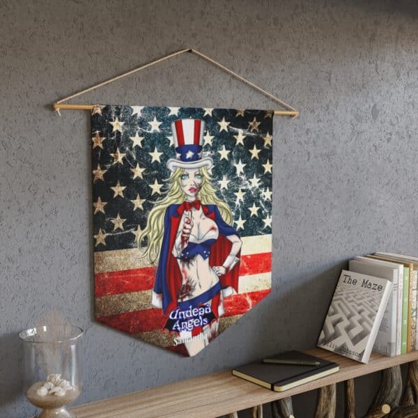 Samantha Undead Angel Patriot Classic Art Pennant - Image 4