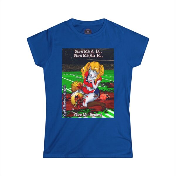 Buffy Undead Angel Zombie Cheerleader – Classic Art w/Text Re-Issue Women's Softstyle Tee - Image 7