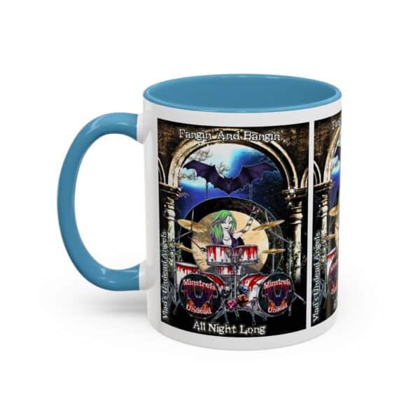 Juliette Undead Angel Vampiress Drummer – Classic Art w/Text Accent Coffee Mug (11, 15oz) - Image 19