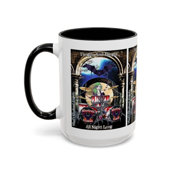 Juliette Undead Angel Vampiress Drummer – Classic Art w/Text Accent Coffee Mug (11, 15oz) - Image 23