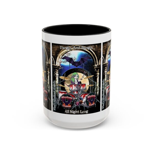 Juliette Undead Angel Vampiress Drummer – Classic Art w/Text Accent Coffee Mug (11, 15oz) - Image 21