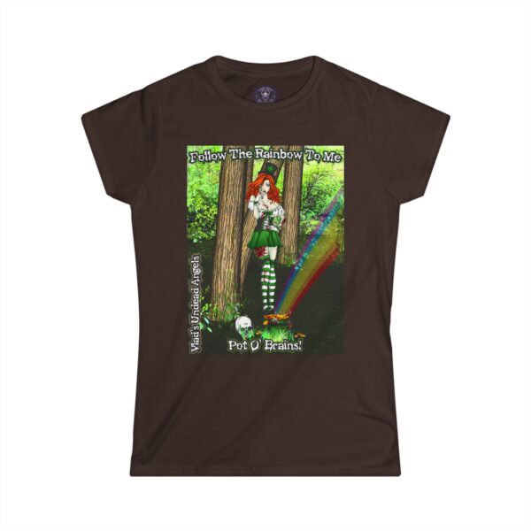 Fiona Undead Angel Leprechaun Queen – Classic Art w/Text Re-Issue Women's Softstyle Tee - Image 13