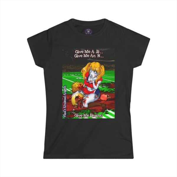 Buffy Undead Angel Zombie Cheerleader – Classic Art w/Text Re-Issue Women's Softstyle Tee - Image 10