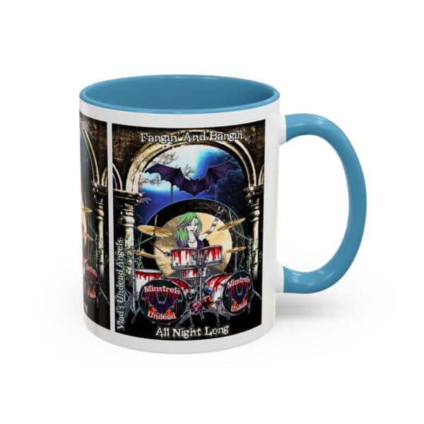 Juliette Undead Angel Vampiress Drummer – Classic Art w/Text Accent Coffee Mug (11, 15oz) - Image 18