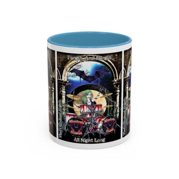 Juliette Undead Angel Vampiress Drummer – Classic Art w/Text Accent Coffee Mug (11, 15oz) - Image 17