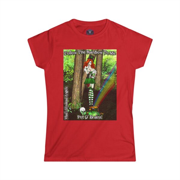 Fiona Undead Angel Leprechaun Queen – Classic Art w/Text Re-Issue Women's Softstyle Tee - Image 16