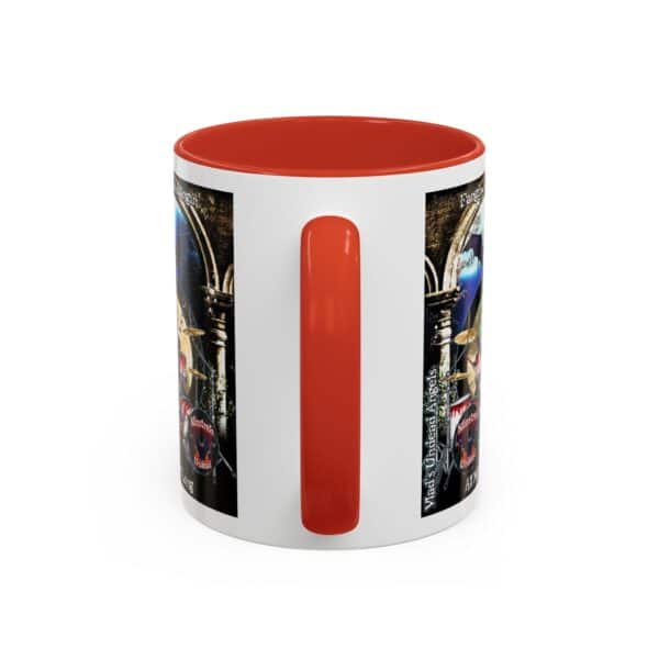 Juliette Undead Angel Vampiress Drummer – Classic Art w/Text Accent Coffee Mug (11, 15oz) - Image 8