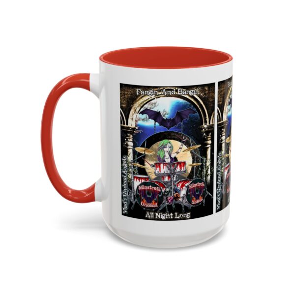 Juliette Undead Angel Vampiress Drummer – Classic Art w/Text Accent Coffee Mug (11, 15oz) - Image 35