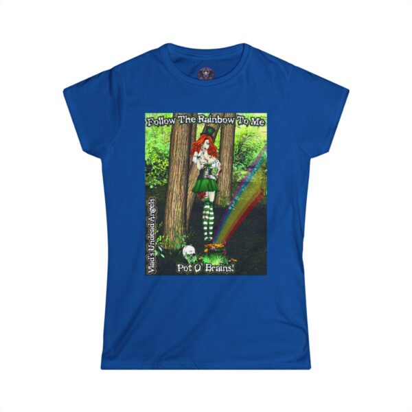 Fiona Undead Angel Leprechaun Queen – Classic Art w/Text Re-Issue Women's Softstyle Tee - Image 7