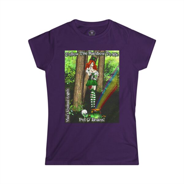 Fiona Undead Angel Leprechaun Queen – Classic Art w/Text Re-Issue Women's Softstyle Tee - Image 4