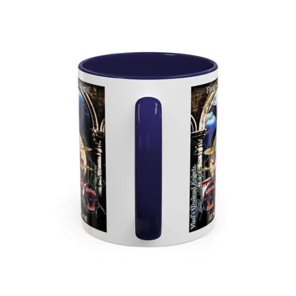 Juliette Undead Angel Vampiress Drummer – Classic Art w/Text Accent Coffee Mug (11, 15oz) - Image 4