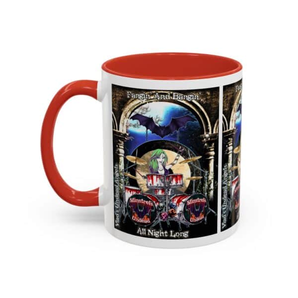 Juliette Undead Angel Vampiress Drummer – Classic Art w/Text Accent Coffee Mug (11, 15oz) - Image 7