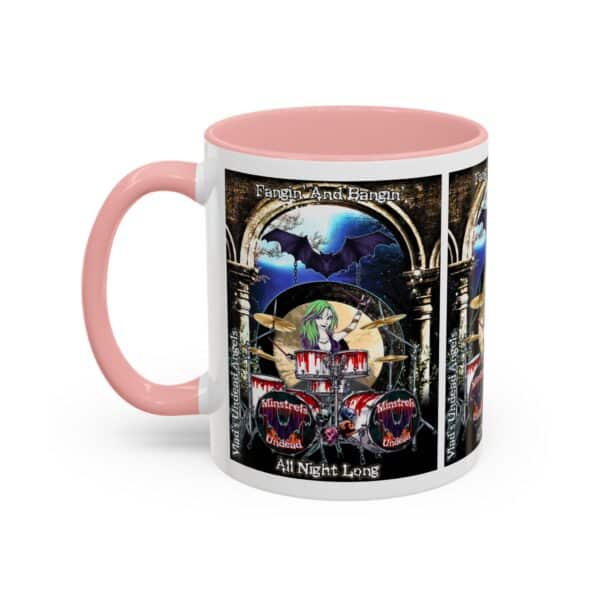 Juliette Undead Angel Vampiress Drummer – Classic Art w/Text Accent Coffee Mug (11, 15oz) - Image 15