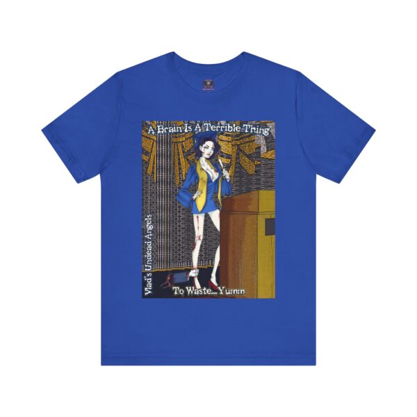 Tiffany Undead Angel Zombie Graduate - Classic Art w/Text F1 Unisex Jersey Short Sleeve Tee - Image 35