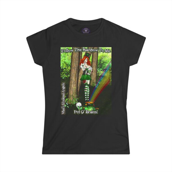 Fiona Undead Angel Leprechaun Queen – Classic Art w/Text Re-Issue Women's Softstyle Tee - Image 10