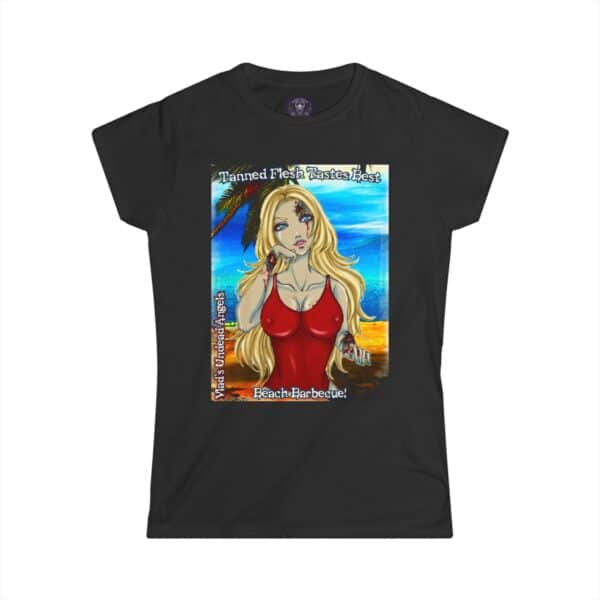 Shay Undead Angel Zombie Lifeguard - Classic Art w/Text C1 Re-Issue Women's Softstyle Tee - Image 10