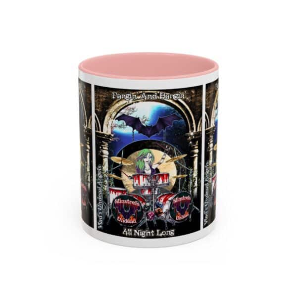 Juliette Undead Angel Vampiress Drummer – Classic Art w/Text Accent Coffee Mug (11, 15oz) - Image 13