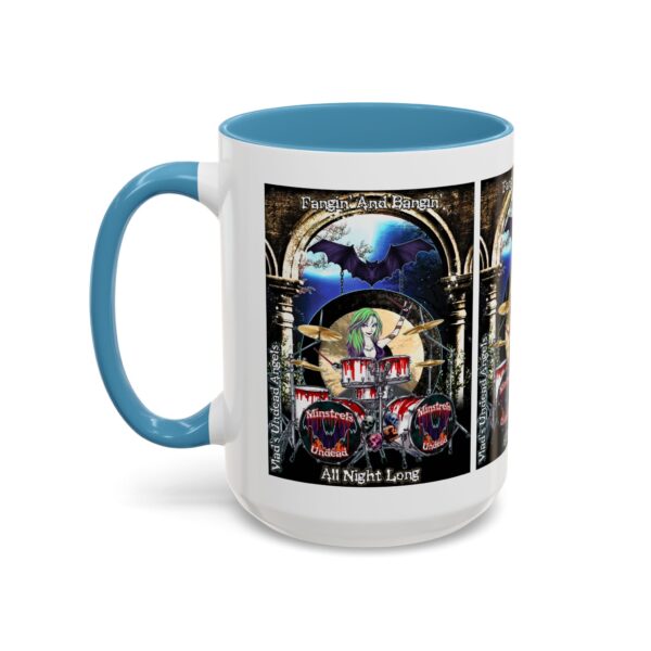 Juliette Undead Angel Vampiress Drummer – Classic Art w/Text Accent Coffee Mug (11, 15oz) - Image 39