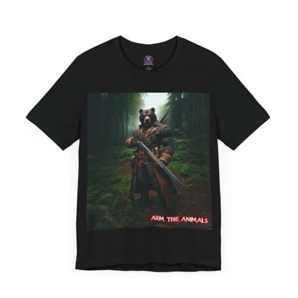 Arm The Animals: Hunter Bear #AA-D-Be001 Unisex Jersey Short Sleeve Tee - Image 3